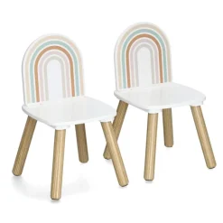 Zeller Kindertisch mit 2 Stühlen Rainbow bunt Kiefer B/H/T: ca. 55x55x45 cm