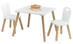 Zeller Kindertisch mit 2 Stühlen Scandi weiß Kiefer