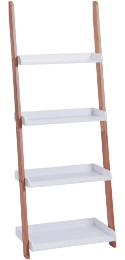 Zeller Leiter-Regal weiß Bambus B/H/T: ca. 55x145x30 cm