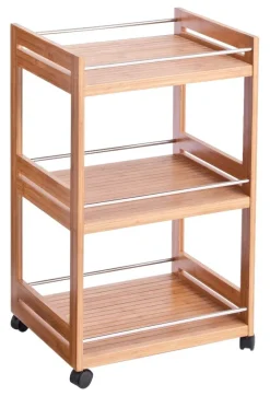 Zeller Rollwagen natur Bambus B/H/T: ca. 46x76x38 cm