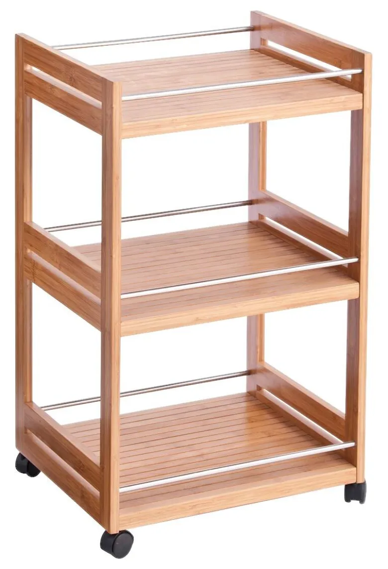 Zeller Rollwagen natur Bambus B/H/T: ca. 46x76x38 cm