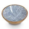 Zeller Schale blau Holz B/H/L: ca. 30x12x30 cm