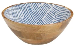 Zeller Schale blau Holz B/H/L: ca. 30x12x30 cm