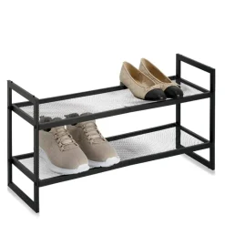 Zeller Schuhregal schwarz Metall B/H/L: ca. 24x36x70 cm