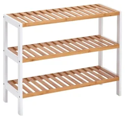 Zeller Schuhregal weiß Bambus B/H/T: ca. 70x54x26 cm