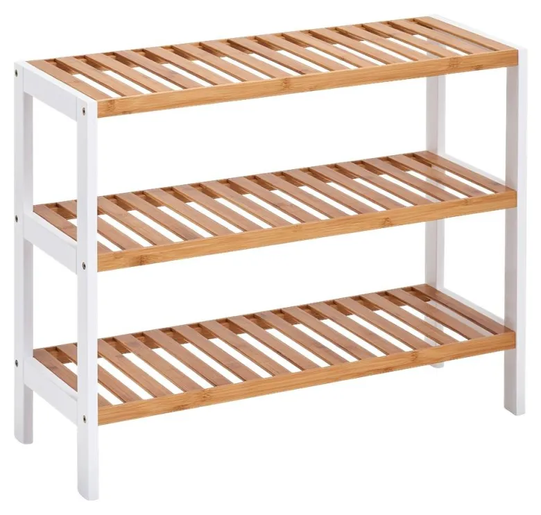 Zeller Schuhregal weiß Bambus B/H/T: ca. 70x54x26 cm