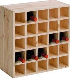 Zeller Weinregal für 25 Flaschen natur Holz B/H/L: ca. 25x52x52 cm