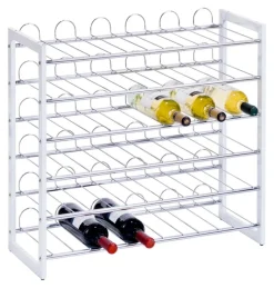 Zeller Weinregal für 36 Flaschen weiß Metall B/H/L: ca. 26,5x63x68 cm