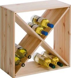 Zeller Weinregal natur Bambus B/H/L: ca. 25x52x52 cm