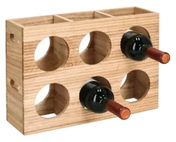 Zeller Weinregal Stripes natur Hartholz B/H/L: ca. 10,5x27x38 cm