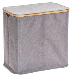 Zeller Wäschesammler 2-fach grau Polyester B/H/L: ca. 33,5x50,5x53,5 cm