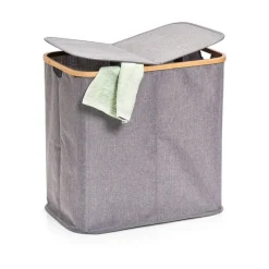 Zeller Wäschesammler 2-fach grau Polyester B/H/L: ca. 33,5x50,5x53,5 cm