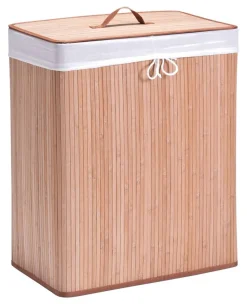 Zeller Wäschesammler 2-fach natur Bambus B/H/L: ca. 32x63x52 cm