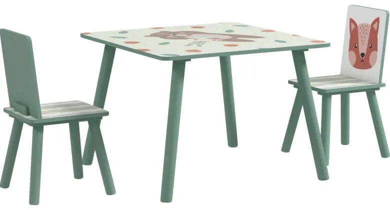 ZONEKIZ Kinder Sitzgruppe grün Kiefer B/H/L: ca. 60x44x60 cm