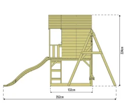 Zwerkules Spielhaus Valli grau B/H/L: ca. 370x224x352 cm