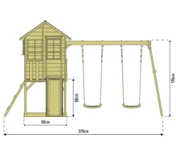 Zwerkules Spielhaus Valli grau B/H/L: ca. 370x224x352 cm