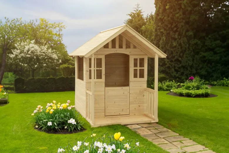 Zwerkules Spielhaus Villa natur B/H/L: ca. 121x140x137 cm